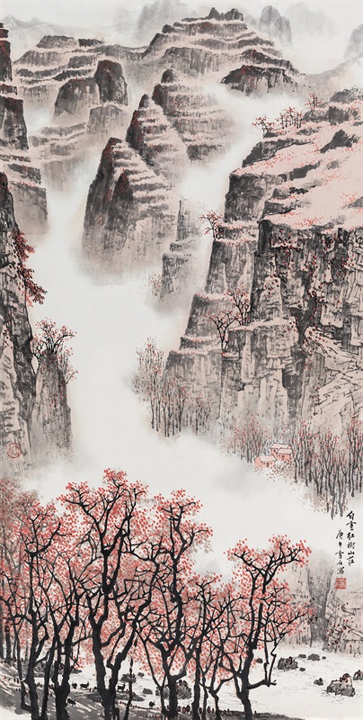 白雪石 白云红树山庄 136×68 cm