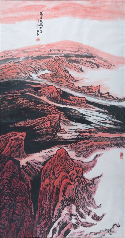 11。魏扬《国运气脉兴盛》中国画 244cm×133cm 2005年 湖北美术馆藏