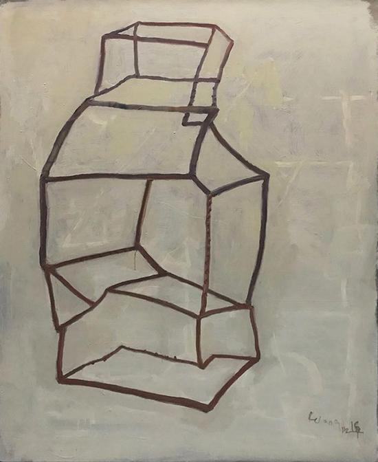 王川,《盒子之六》,140×100cm, 布面丙烯 ,2016