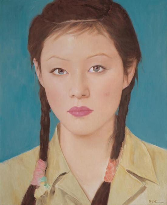 祁志龙《中国姑娘》布面油画 220×180cm 2007