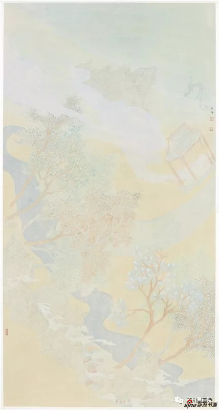 刘恩锋 园林春晓 180×97cm