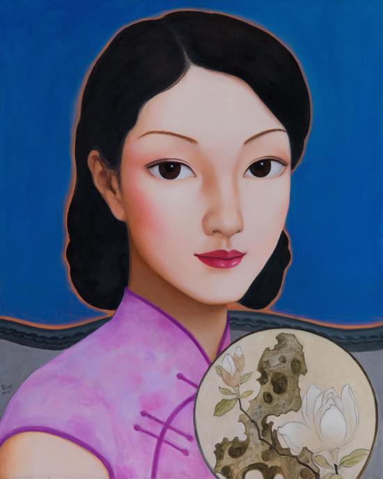 中国媚娘100x80cm布面油画2014