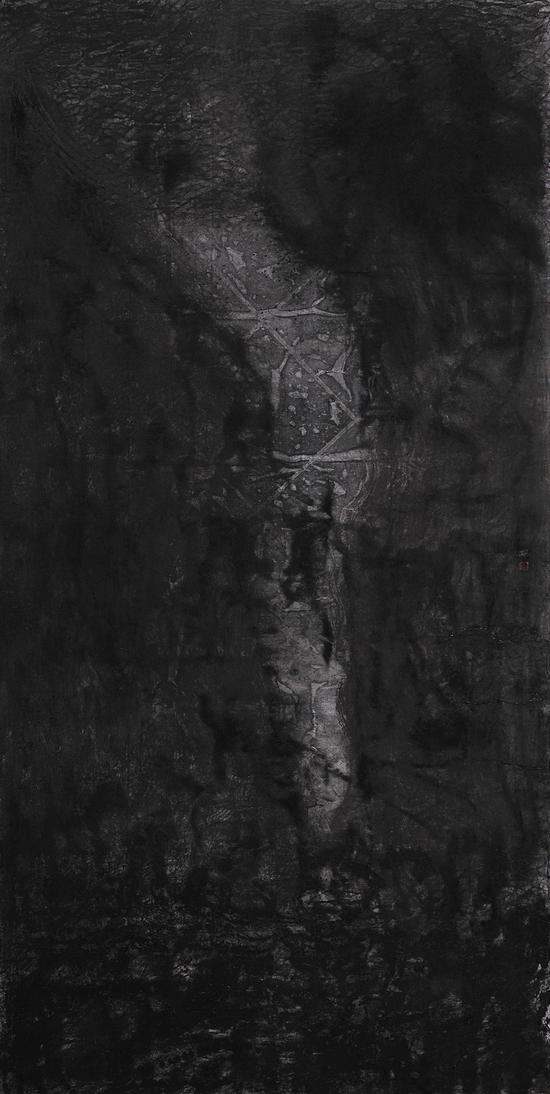 杜松儒，飘，248×129cm，纸本水墨，2018