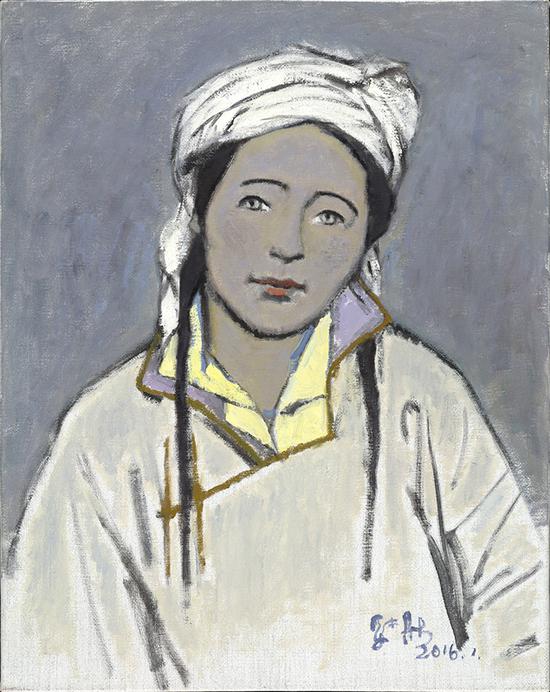 东乌旗妇女,100.8X80,2016年