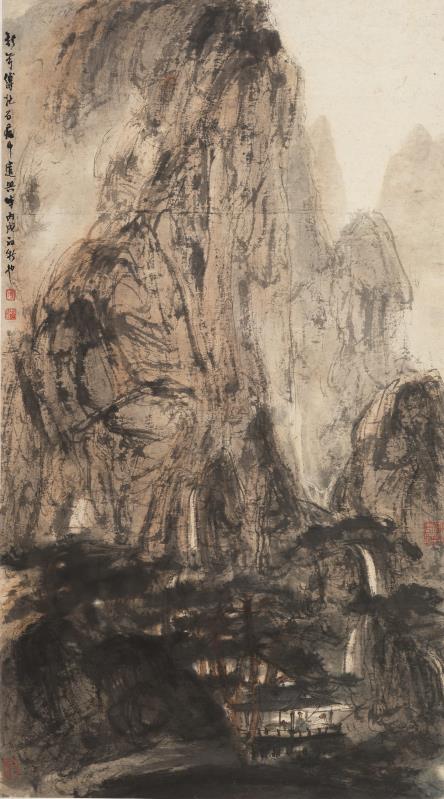 傅抱石 深山隐士图 1946年 109×61