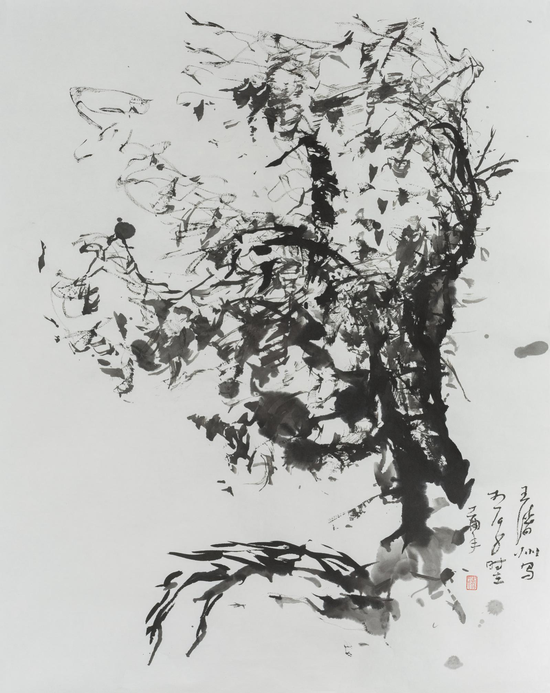 王清州 《听雨有风之二》纸本水墨 2015 69x50cm