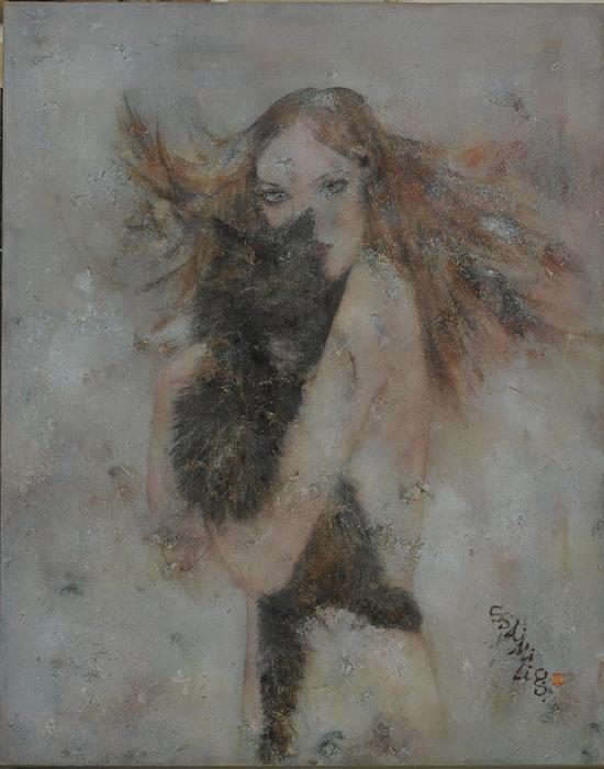 爱美丽No.06 麻布设色 95x75cm 2008