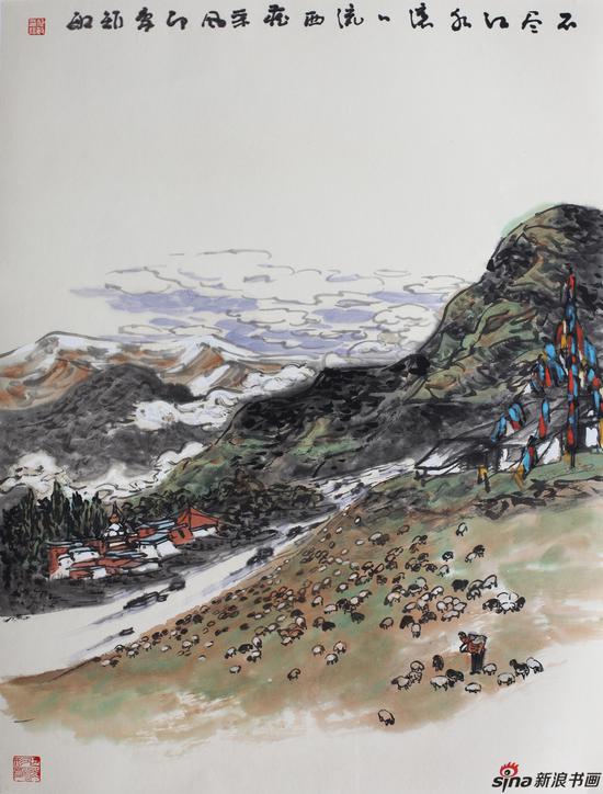 不尽江水滚滚流 60cmx46cm 2018