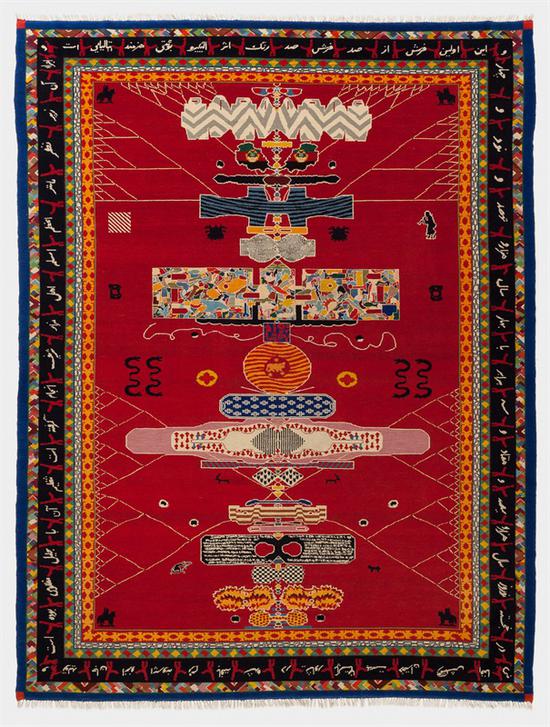 地毯《无题》 博埃蒂 羊毛，棉 382x291 cm 1994 图片致谢： EFG 艺术收藏