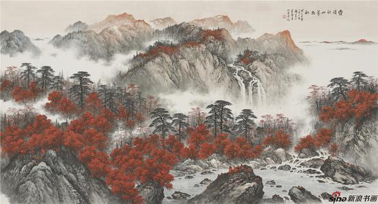 霜积秋山万树红 96×180cm