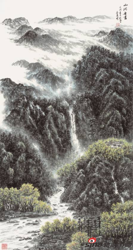 傅石义作品《山河无尽》96X178cm