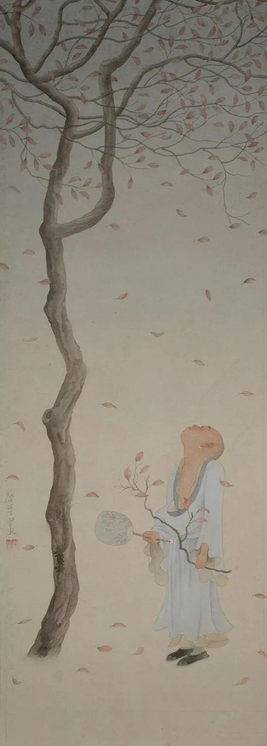 青云白衣兮黄叶 20x56cm 纸本设色 2018