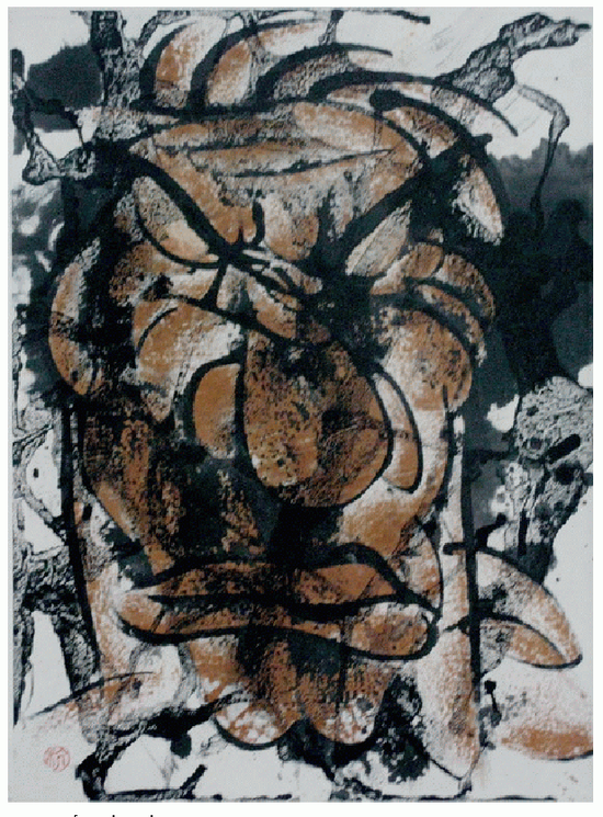 大力士，当代水墨，纸本，47×36cm，1993年