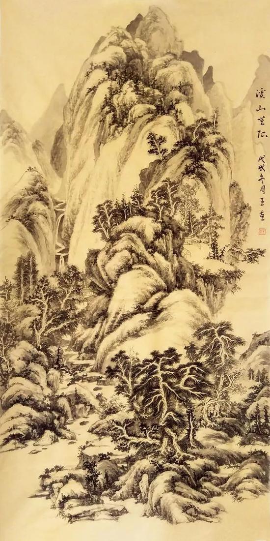 王惠 溪山无限 136×68cm 纸本设色 2018