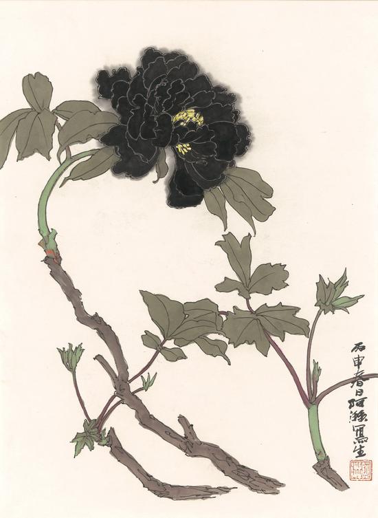 郑阿湃《洛阳写生》45cm×33cm 纸本设色 2016年