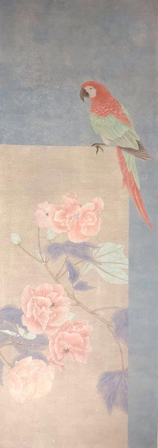 韩非《十二月之芙蓉》82.5cm×31cm 纸本设色 2018年
