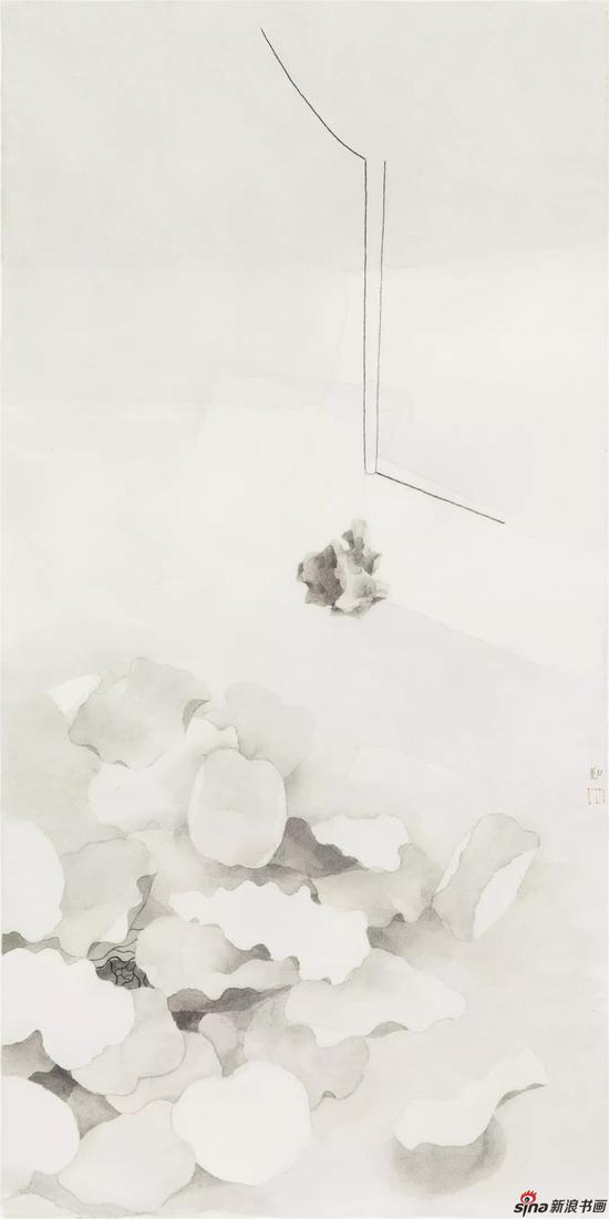 园 138×68cm 纸本水墨 2015