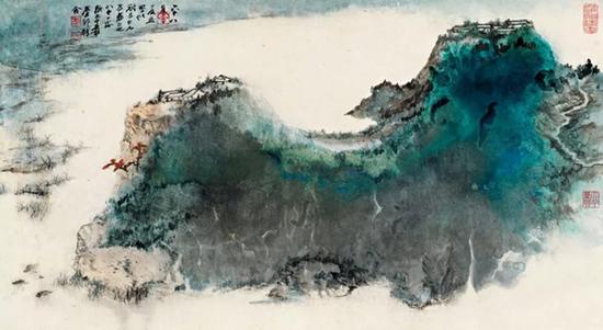 北京诚轩2015年秋季拍卖会第246号拍品 张大千(1899-1983) 江村滴翠 六十八年(1979)作 镜心 设色纸本