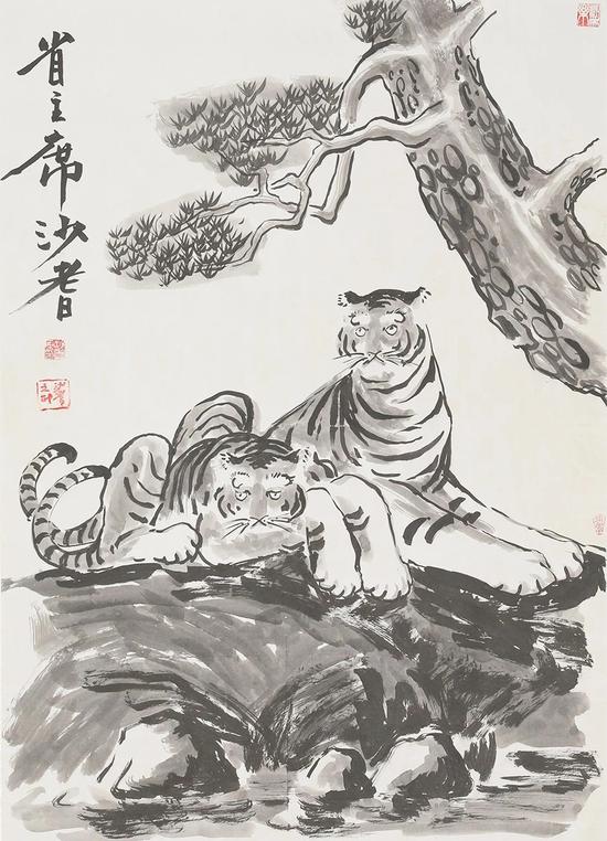 西泠网拍·三月拍品
沙耆(1914-2005) 松下双虎图
说明:本拍品源自艺术家本人。