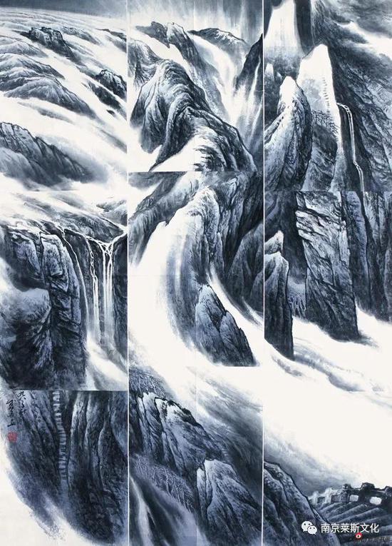 断云截雨莽苍山 200cm×140cm