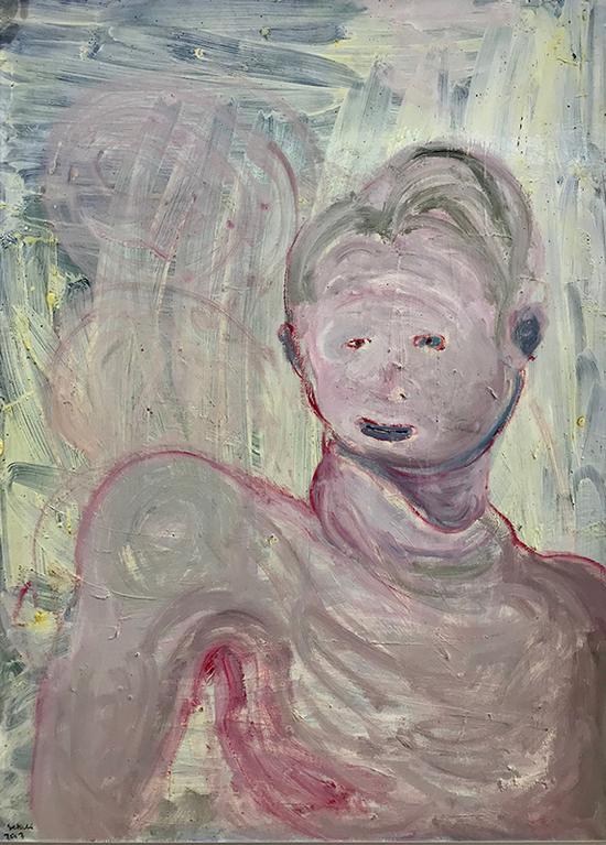 葛辉《我不愿给你一丝微笑》纸本油画 107x87cm 2017