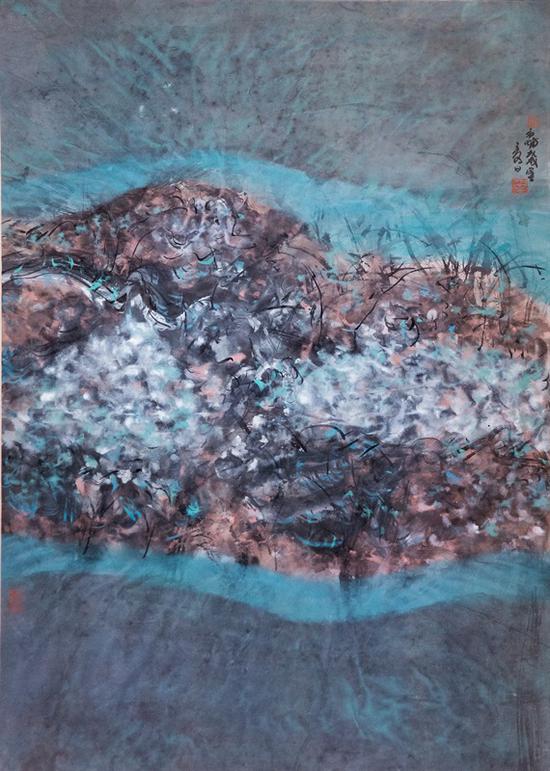 桃花源系列二之三 纸本水墨 96.2×68cm 2018