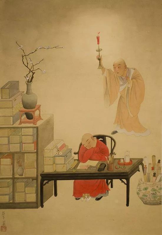 暮鼓晨钟梦里更 45x64cm 纸本设色 2018