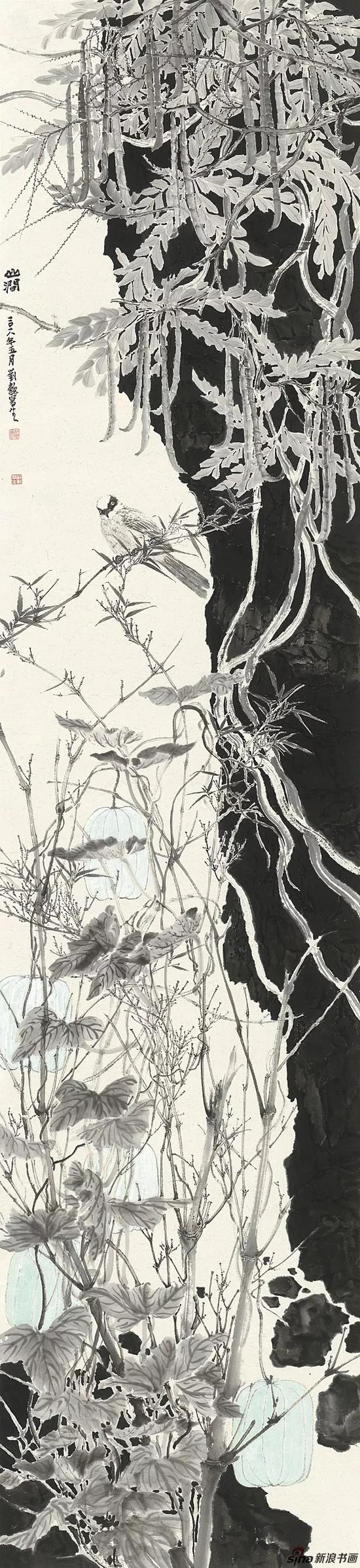 齐云•杂花系列之十二 234.5×49.5cm 2018年 纸本