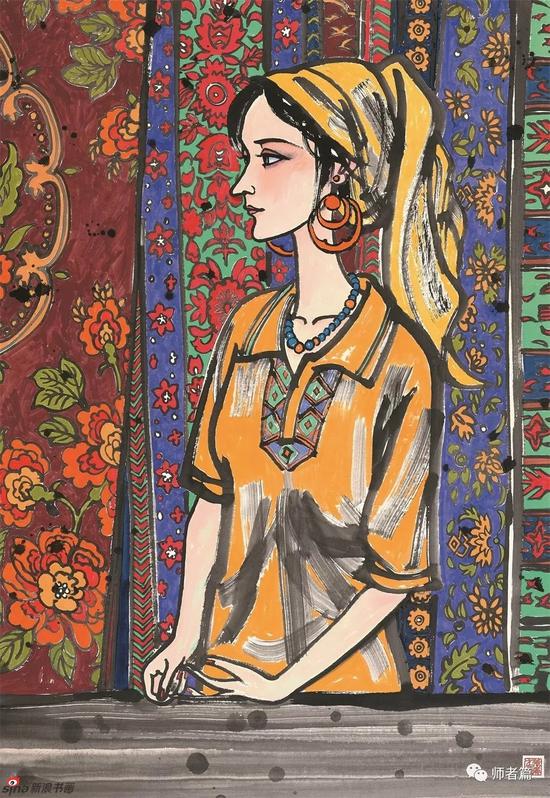 维族女孩 139x96cm