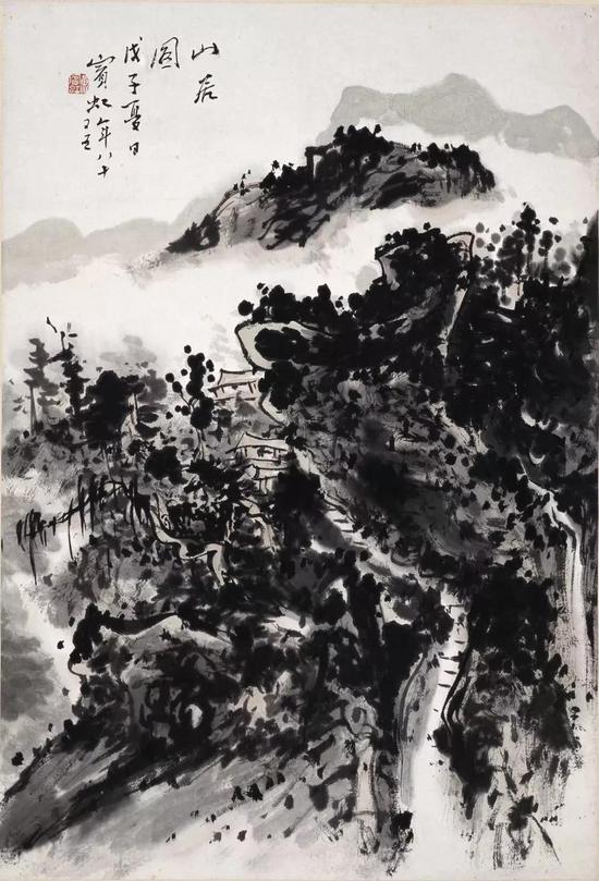 《山居图》 黄宾虹 1948年 68×46cm 纸本水墨 中央美术学院美术馆藏