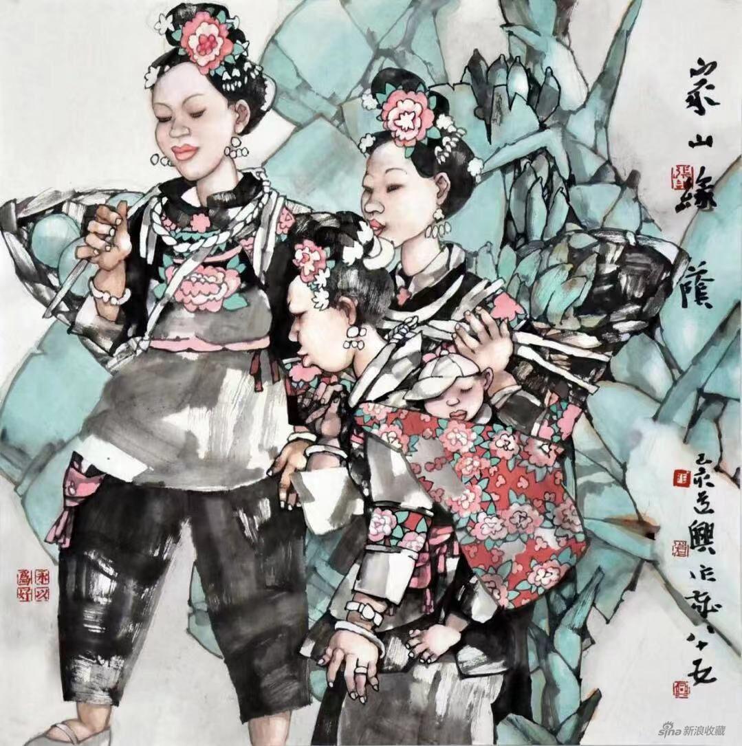 作品名称：《家山绿茵》作者：张道兴 尺寸69cm×69cm