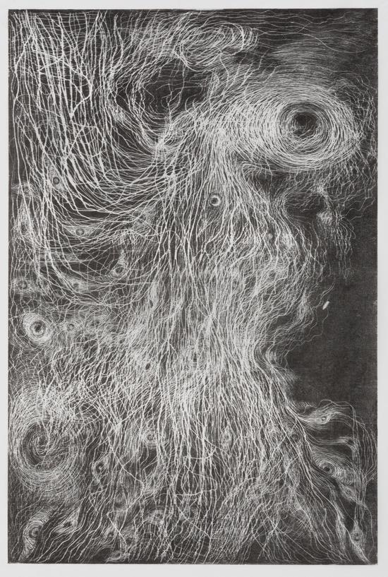 张雨曈 长眼睛(二) 木刻油印版画 90x60cm 2014