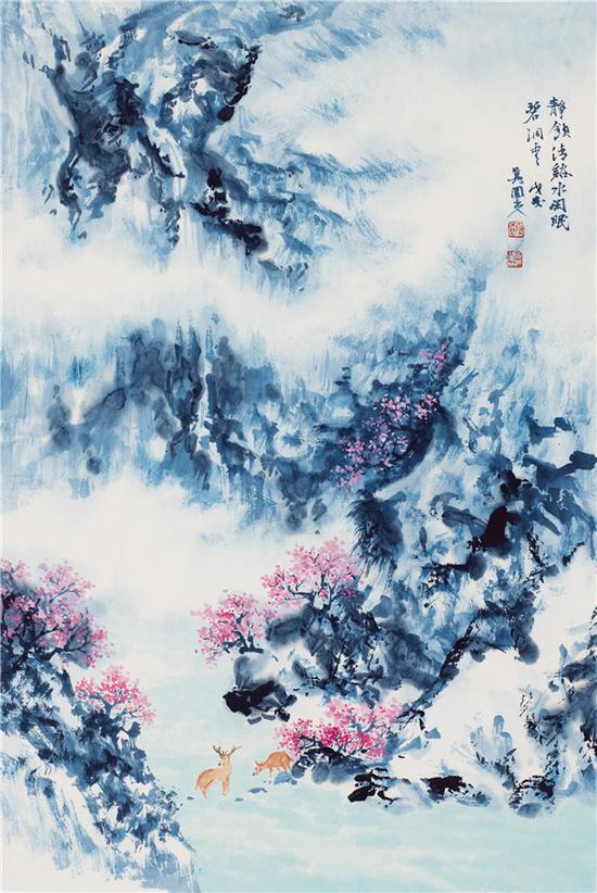 闲眠碧洞云 纸本设色 46×69cm 2018