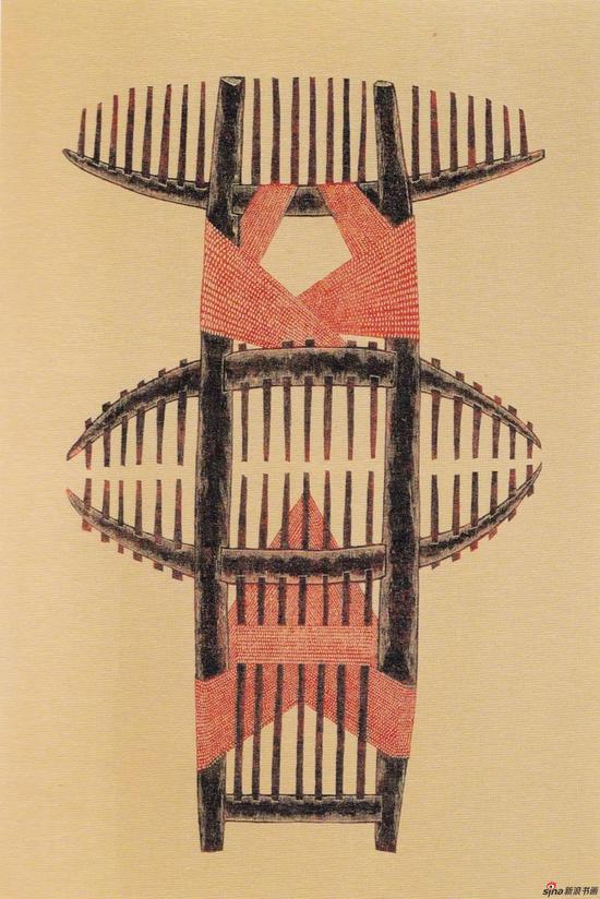 《自缠》，1994年，74*69cm，综合材料