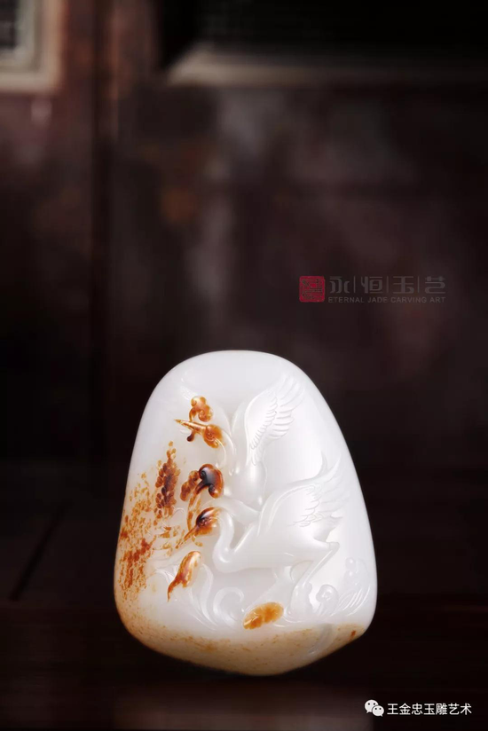 王金忠籽玉作品《鹤鸣情合》完成