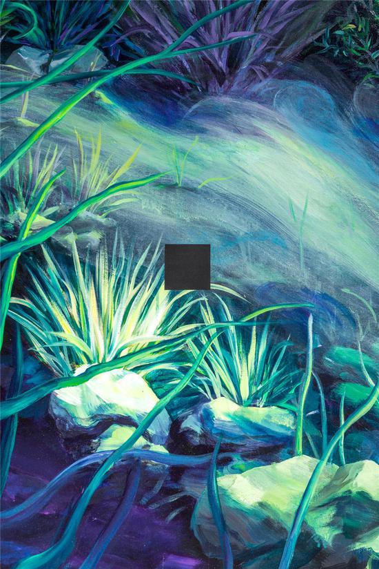 08-刘娃&鲍杨,《猫眼愉悦》,绘画及声音装置,153x213cm,时长无限,2021,布上丙烯:刘娃,原创音乐:鲍杨,图片版权归艺术家所有Courtesy of the artist and Cc Foundation,《猫眼愉悦》原创音乐
