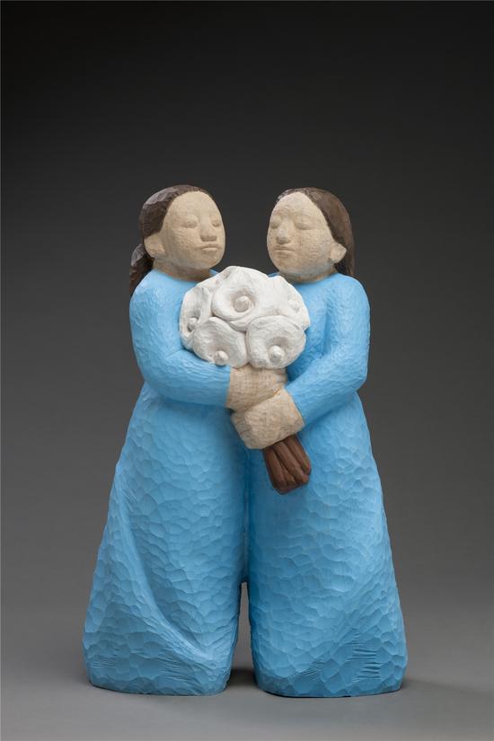 任俊华 百合花 2017 香樟木着色 46×26×70cm