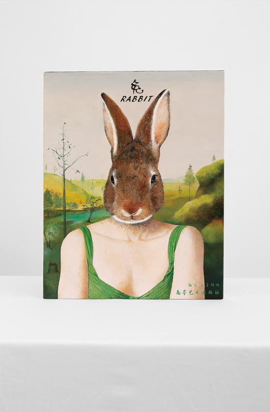 十二生肖·兔 布面油画 33.4 × 26.3 × 4.6cm 2018