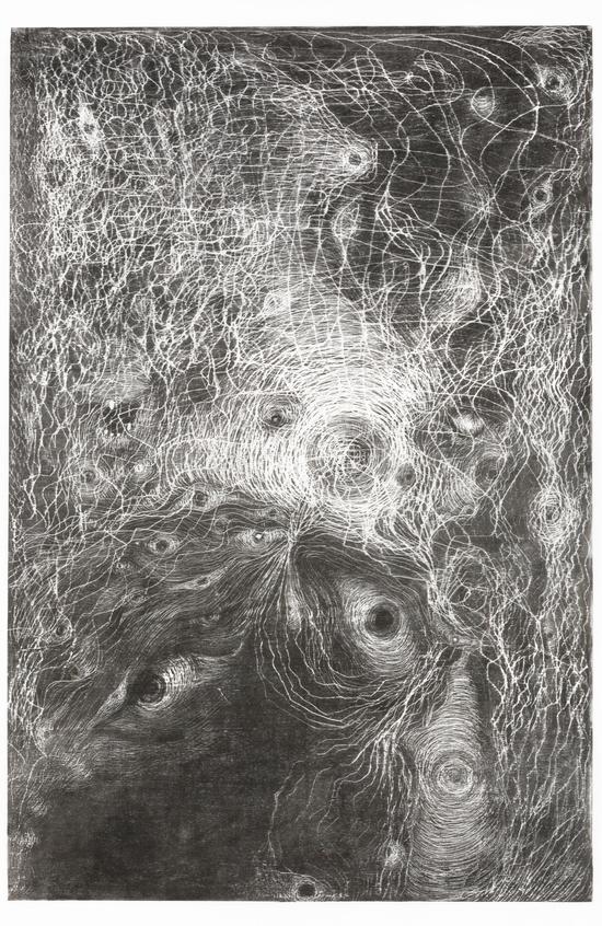 张雨曈 长眼睛(一) 木刻油印版画 90x60cm 2014