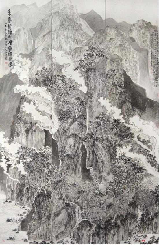 《水墨沃壤山》 纸本水墨 2015 　　尺寸：145cm×240cm