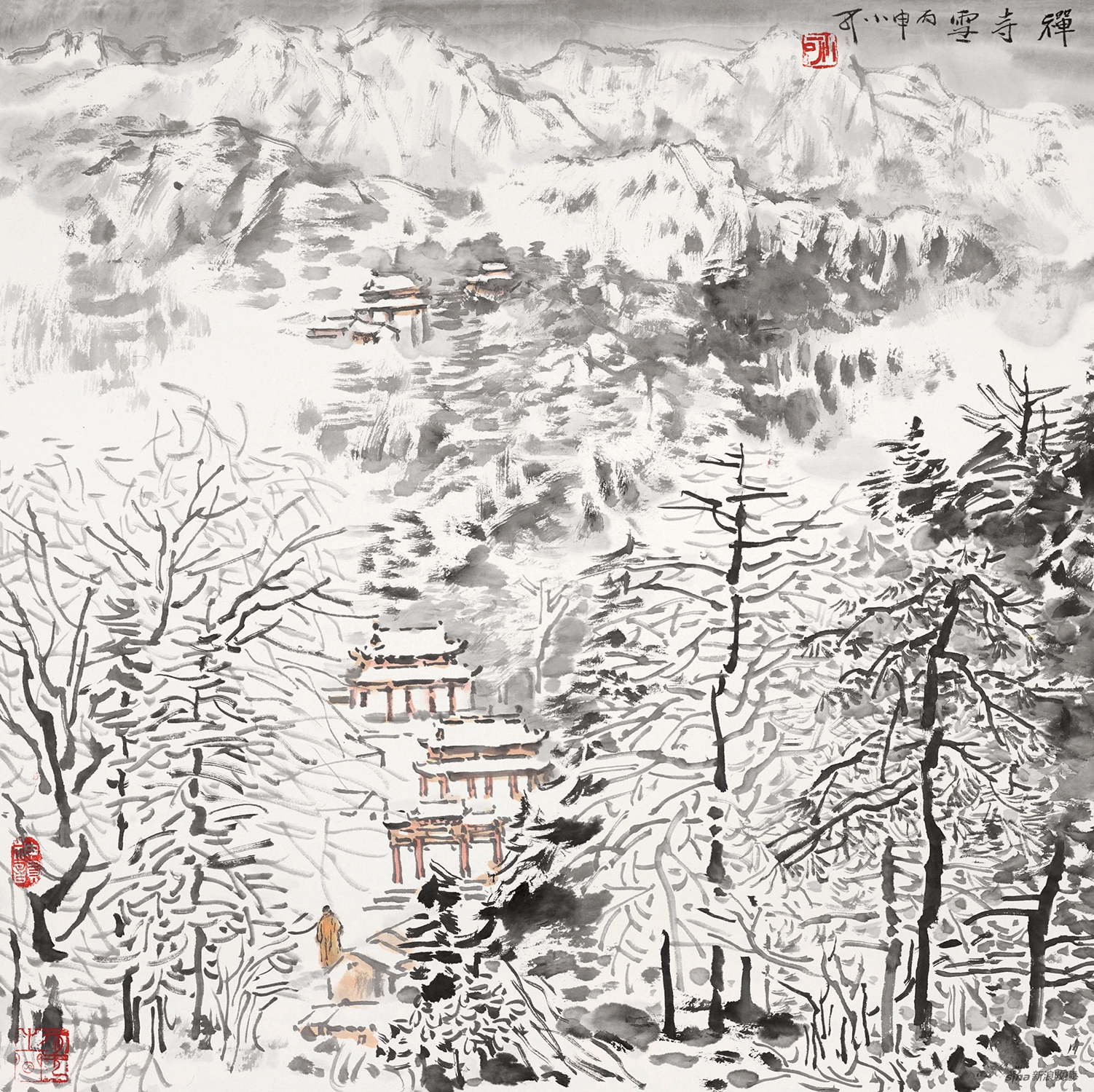 李小可——黄山系列《禅寺雪》 2016年 69.8x69.8cm