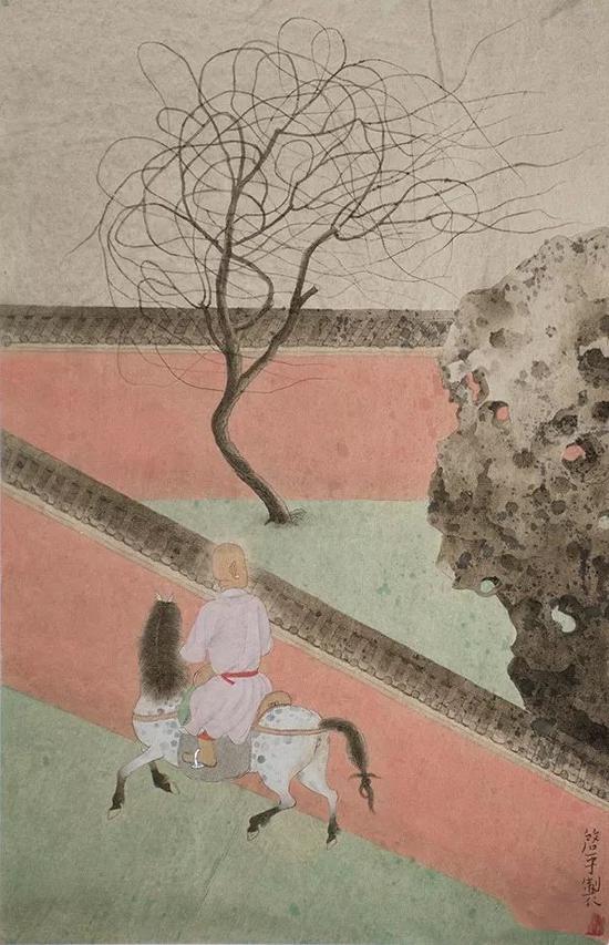 怕逐东风零乱 27x46cm 纸本设色 2018