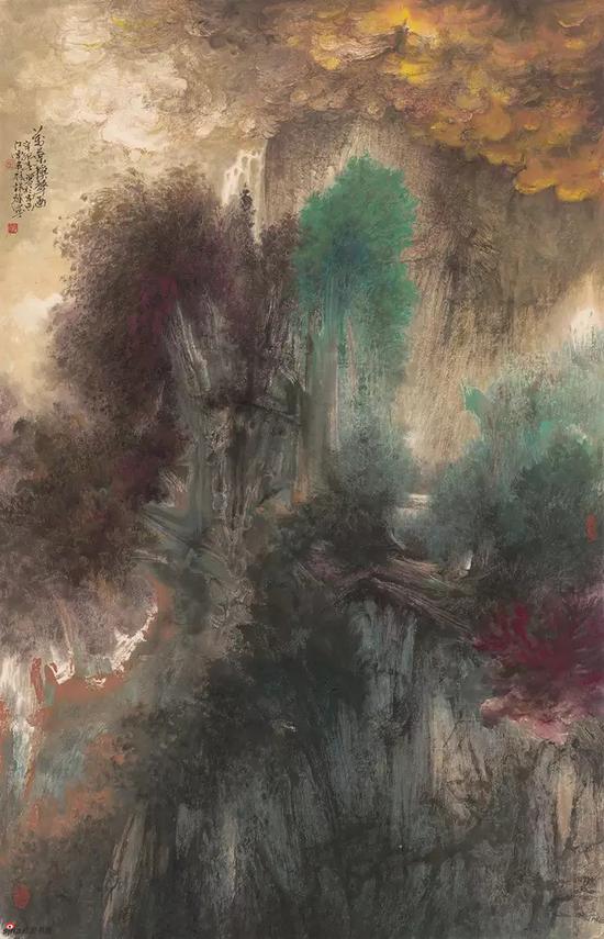 万叶秋声图,148x95cm,纸本