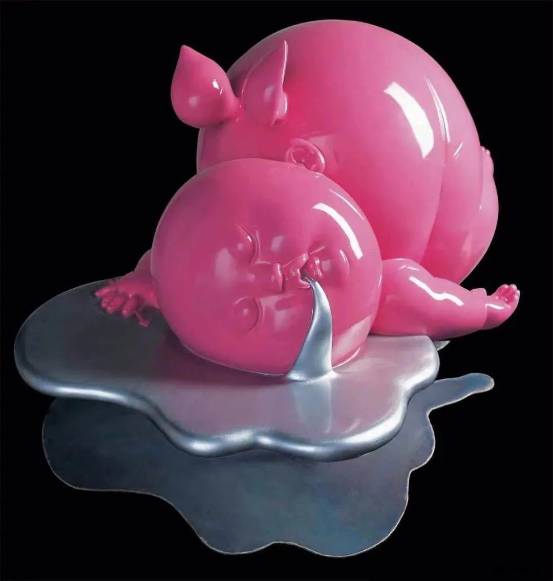 《都睡了-丘比特》 Falling Asleep-Cupid 铸铜 Bronze 125×85×58cm 2007