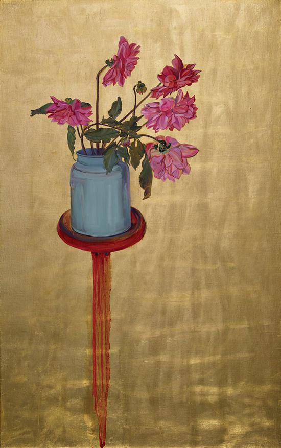 　　田园，《物—之四十三》，116x73cm，布面金箔油画，2014