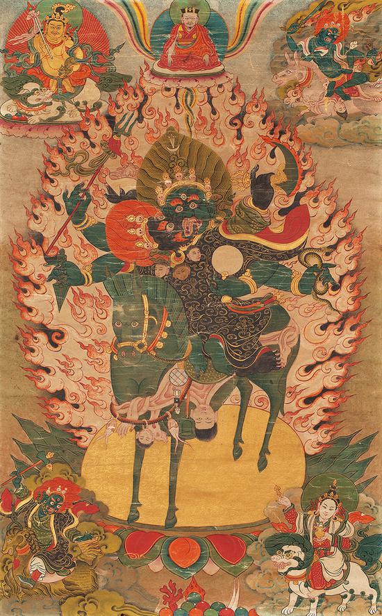 四臂双身吉祥天母唐卡(18世纪)
