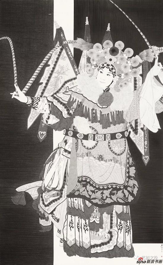 詹勇《刀马旦系列之二》230cm×140cm 2018年