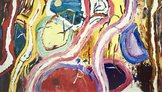 Gillian Ayres 吉莲·艾尔斯_Foreign Ground 异乡之地_1998_ Oil on canvas, Diptych 布面油画（双联画）_213.5 x 367 cm