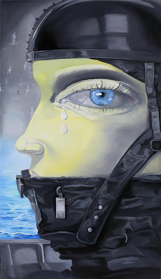 　　熊宇 Xiong Yu 穿越大海却无法止住心中的悲伤 I Cross the Ocean 2012 布面油画 Oil on canvas 330×190cm