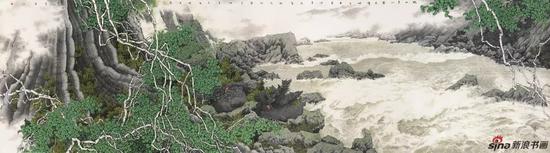 崔志安 绿水青山墨天仙 153×547cm　纸本设色 2010